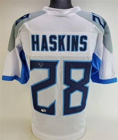 Hassan Haskins Signed Tennessee Titans Jersey (Beckett) 2022 4th Round Pick R.B.