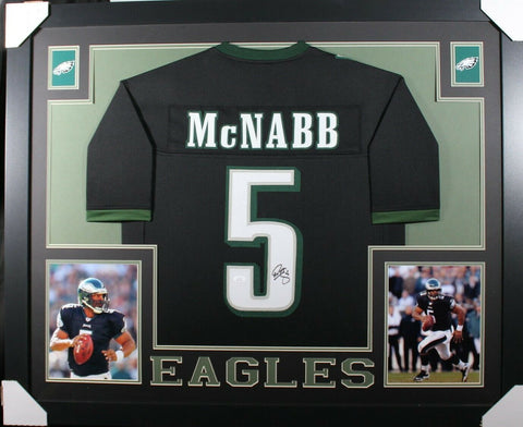 DONOVAN MCNABB (Eagles black SKYLINE) Signed Autographed Framed Jersey JSA