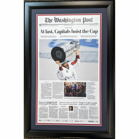 Framed Washington Post At Last Capitals 2018 Stanley Cup Newspaper 17x27 Photo