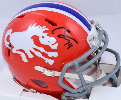 Courtland Sutton Signed Denver Broncos 1966 Speed Mini Helmet-Beckett W Hologram