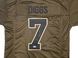 DALLAS COWBOYS TREVON DIGGS AUTOGRAPHED ARMY GREEN JERSEY BECKETT WITNESS 233654