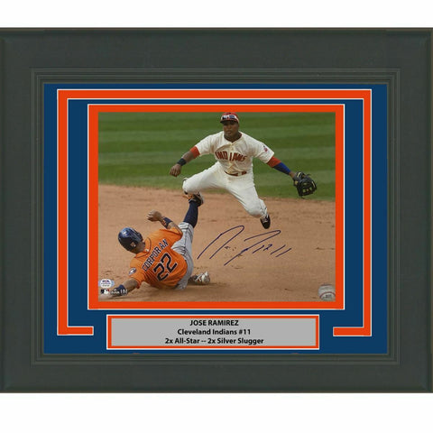 FRAMED Autographed/Signed JOSE RAMIREZ Cleveland Indians 11x14 Photo PSA COA #2