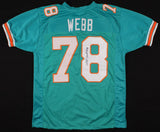 Richmond Webb Signed Miami Dolphins Teal Jersey (JSA COA) 7xPro Bowl O-Lineman