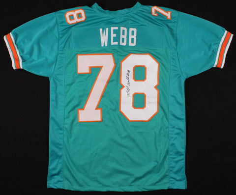 Richmond Webb Signed Miami Dolphins Teal Jersey (JSA COA) 7xPro Bowl O-Lineman