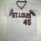 Autographed/Signed BOB GIBSON St. Louis White Baseball Jersey JSA COA Auto