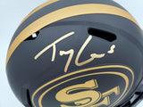 TREY LANCE AUTOGRAPHED 49ERS ECLIPSE BLACK FULL SIZE SPEED HELMET BECKETT 194742