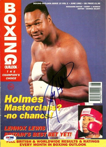 Larry Holmes Autographed Signed Boxing Outlook Magazine Cover PSA/DNA #S49113