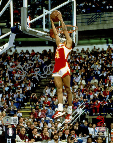 Spud Webb Autographed/Signed Atlanta Hawks 8x10 Photo Beckett 35544