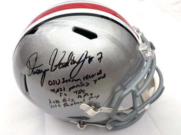 Dwayne Haskins Signed Ohio State Buckeyes Speed Replica Helmet W/OSU Record BAS