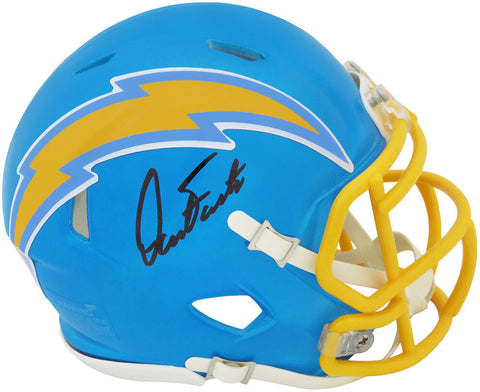 Dan Fouts Signed Chargers FLASH Riddell Mini Helmet (In Black) (SCHWARTZ COA)