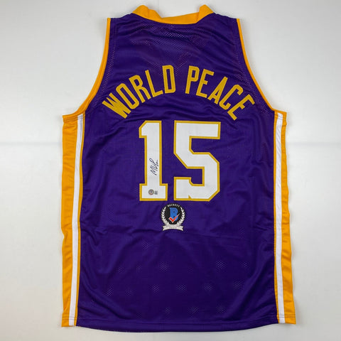 Autographed/Signed Metta World Peace Los Angeles LA Purple Jersey PSA/DNA COA