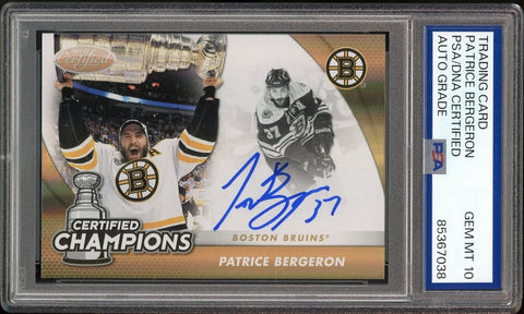 2011-12 Certified Champions Gold #/25 Patrice Bergeron PSA/DNA Auto GEM MINT 10