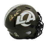 Puka Nacua Signed Los Angeles Ram Speed Full Size Salute to Service NFL Helmet