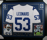 DARIUS LEONARD (Colts white SKYLINE) Signed Autographed Framed Jersey JSA