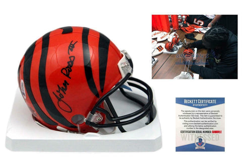 John Ross Autographed SIGNED Cincinnati Bengals Mini Helmet - Beckett w/ Photo