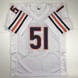 Autographed/Signed DICK BUTKUS Chicago White Football Jersey JSA COA Auto