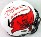 Mike Alstott Autographed Authentic Bucs Lunar Speed F/S Helmet SB- Beckett W*Red