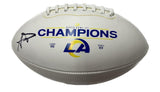 AARON DONALD Autographed Rams Super Bowl LVI Champ White Panel Football FANATICS