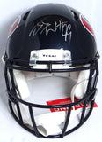 JJ Watt Autographed Texans F/S Speed Authentic Helmet - Beckett W Holo *Silver