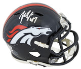 Broncos John Lynch Signed 1997-23 TB Speed Mini Helmet W/ Case BAS Witnessed