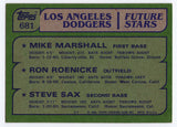 Steve Sax Signed Dodgers 1982 Topps Future Stars Rookie Card #681 (SCHWARTZ COA)