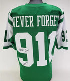 Robert O'Neill Signed New York Jets 911 Never Forget Jersey "Never Quit" PSA COA