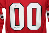 Chevy Chase Autographed/Signed Pro Style Red XL Jersey BAS 31709