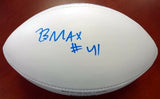 BYRON MAXWELL AUTOGRAPHED WHITE SUPER BOWL LOGO FOOTBALL SEAHAWKS MCS HOLO 76413