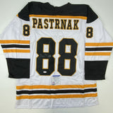 Autographed/Signed David Pastrnak Boston White Hockey Jersey PSA/DNA COA