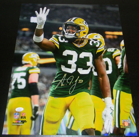 AARON JONES SIGNED AUTOGRAPHED GREEN BAY PACKERS VS COWBOYS 16x20 PHOTO JSA