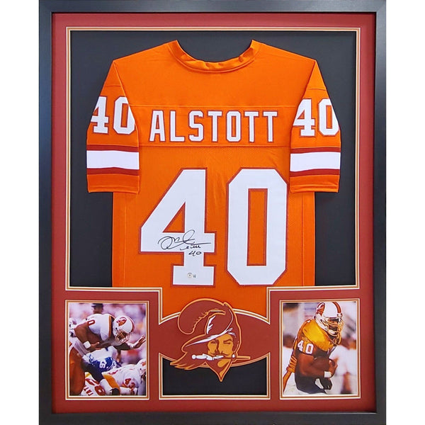 Mike Alstott Autographed Signed Framed Throwback Tampa Bay Bucs Jersey BECKETT