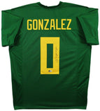 Christian Gonzalez Signed Oregon Ducks Jersey (Beckett) 2023 1st Rnd Pck