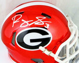 Roquan Smith Autographed Georgia Bulldogs Chrome Mini Helmet- Beckett Auth *Whit