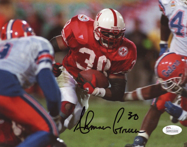 AHMAN GREEN AUTOGRAPHED SIGNED NEBRASKA CORNHUSKER 8x10 PHOTO JSA