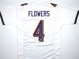 Zay Flowers Autographed White Pro Style Jersey - Beckett W Hologram *Silver