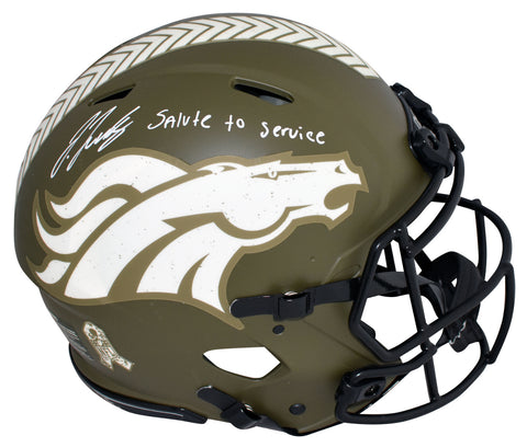 JERRY JEUDY SIGNED DENVER BRONCOS SALUTE TO SERVICE AUTHENTIC HELMET BECKETT