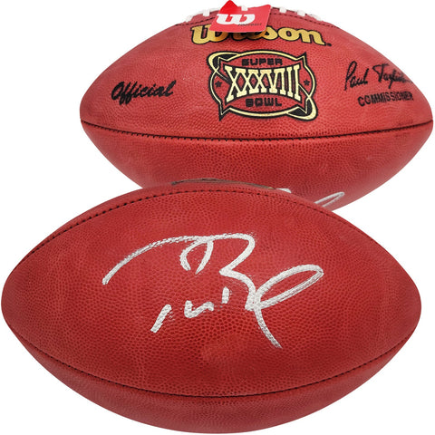 Tom Brady Autographed NFL Leather SB XXXVIII Logo Football Fanatics AA0104111