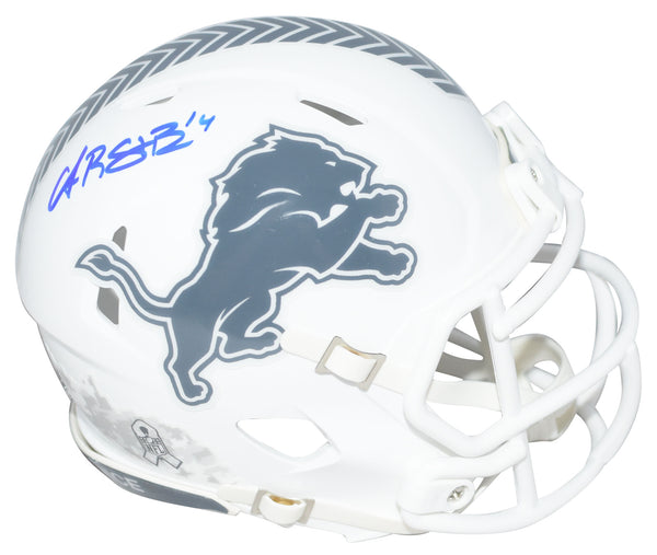 AMON-RA ST BROWN SIGNED DETROIT LIONS SALUTE TO SERVICE III MINI HELMET BECKETT