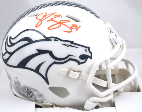 Champ Bailey Signed Broncos Salute 2024 Speed Mini Helmet w/HOF - Beckett W Holo