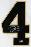 Derek Carr Authentic Signed White Pro Style Jersey Autographed BAS Witnessed