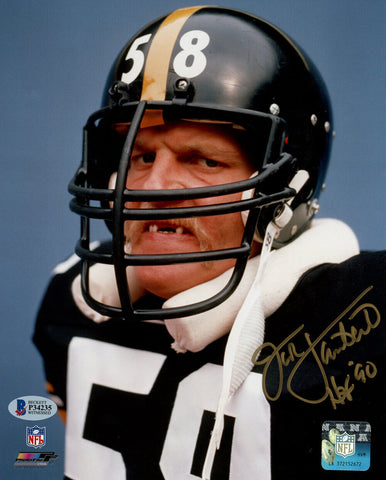 Jack Lambert Autographed Pittsburgh Steelers 8x10 Photo HOF Beckett 48573