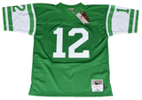 JOE NAMATH AUTOGRAPHED NEW YORK JETS #12 GREEN MITCHELL & NESS JERSEY BECKETT