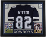 Jason Witten Signed Dallas Cowboys 35x43 Framed Jersey (Beckett) All Pro T.E.