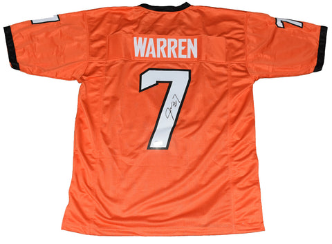 JAYLEN WARREN AUTOGRAPHED OKLAHOMA STATE COWBOYS #7 ORANGE JERSEY BECKETT