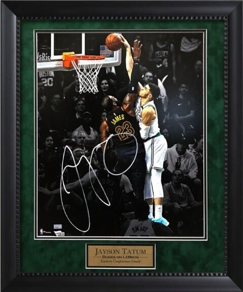 Jayson Tatum Signed Autographed 16x20 Photograph Framed To 20x24 Fanatics