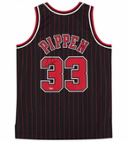 SCOTTIE PIPPEN Autographed Bulls Pinstripe Mitchell & Ness Jersey FANATICS