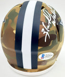 HERSCHEL WALKER AUTOGRAPHED DALLAS COWBOYS CAMO SPEED MINI HELMET BECKETT 185955