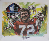 Dan Dierdorf Autographed Arizona Cardinals Hall Of Fame LE 24x36 Print JSA 36635