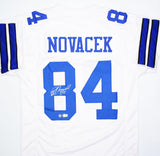 Jay Novacek Autographed White Pro Style Jersey- Beckett W Hologram *Silver