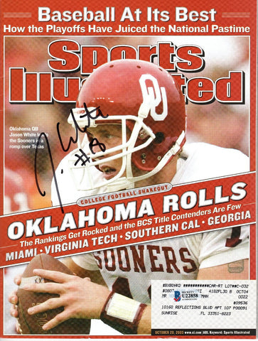 Jason White Autographed Oklahoma Sooners Sports Illustrated 10/20/03 Beckett